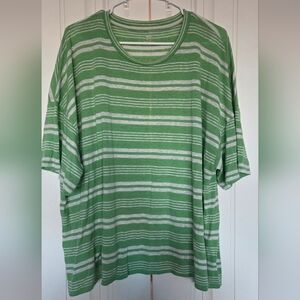 Aerie Casual Green Striped Tee